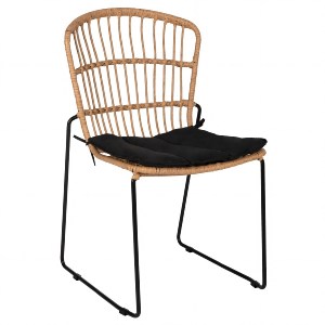 Artelibre - 14510060 ΚΑΡΕΚΛΑ ΚΗΠΟΥ ARTELIBRE ALFENUS ΦΥΣΙΚΟ/ΜΑΥΡΟ RATTAN/ΜΕΤΑΛΛΟ 50X55X84CM
