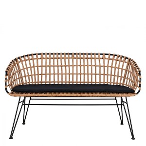 Artelibre - 14510064 ΚΑΝΑΠΕΣ ΚΗΠΟΥ ARTELIBRE ARVENIUS ΦΥΣΙΚΟ/ΜΑΥΡΟ RATTAN 124X57X77CM