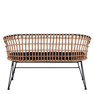 Artelibre - 14510064 ΚΑΝΑΠΕΣ ΚΗΠΟΥ ARTELIBRE ARVENIUS ΦΥΣΙΚΟ/ΜΑΥΡΟ RATTAN 124X57X77CM
