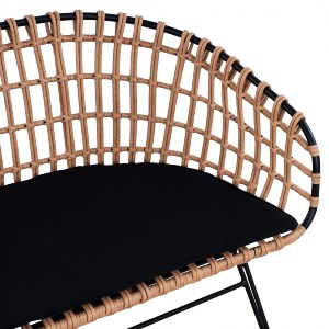 Artelibre - 14510064 ΚΑΝΑΠΕΣ ΚΗΠΟΥ ARTELIBRE ARVENIUS ΦΥΣΙΚΟ/ΜΑΥΡΟ RATTAN 124X57X77CM