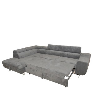 Artelibre - 14560001 ΚΑΝΑΠΕΣ ΚΡΕΒΑΤΙ ΓΩΝΙΑΚΟΣ ARTELIBRE CASABLANCA ΣΚΟΥΡΟ ΓΚΡΙ 280X203X78-93CM