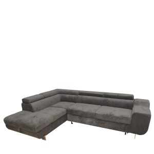 Artelibre - 14560001 ΚΑΝΑΠΕΣ ΚΡΕΒΑΤΙ ΓΩΝΙΑΚΟΣ ARTELIBRE CASABLANCA ΣΚΟΥΡΟ ΓΚΡΙ 280X203X78-93CM