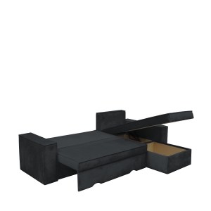 Artelibre - 14560031 ΚΑΝΑΠΕΣ ΓΩΝΙΑΚΟΣ ARTELIBRE ΑΝΑΣΤΡΕΨΙΜΟΣ CAHABON ΜΑΥΡΟ 280X210X79CM