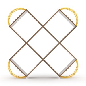 Artelibre - 14570104 ΒΙΒΛΙΟΘΗΚΗ ARTELIBRE CASE ΚΑΡΥΔΙ/ΚΙΤΡΙΝΟ 120X25X120CM