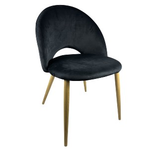 Artelibre - 14600056 ΚΑΡΕΚΛΑ ΤΡΑΠΕΖΑΡΙΑΣ ARTELIBRE WOODSIDE ΜΑΥΡΟ/ΦΥΣΙΚΟ ΒΕΛΟΥΔΟ/ΜΕΤΑΛΛΟ 58X50X80CM