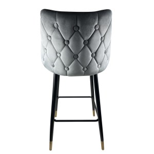 Artelibre - 14600104 ΣΚΑΜΠΟ BAR ARTELIBRE MANHATTAN ΓΚΡΙ/ΜΑΥΡΟ ΒΕΛΟΥΔΟ/ΜΕΤΑΛΛΟ 51X57X110CM