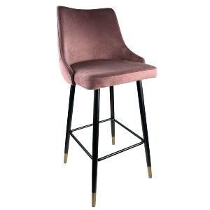 Artelibre - 14600106 ΣΚΑΜΠΟ BAR ARTELIBRE MANHATTAN ΣΑΠΙΟ ΜΗΛΟ/ΜΑΥΡΟ ΒΕΛΟΥΔΟ/ΜΕΤΑΛΛΟ 51X57X110CM