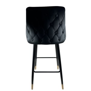 Artelibre - 14600107 ΣΚΑΜΠΟ BAR ARTELIBRE MANHATTAN ΜΑΥΡΟ ΒΕΛΟΥΔΟ/ΜΕΤΑΛΛΟ 51X57X110CM