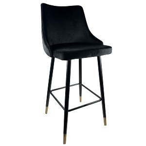 Artelibre - 14600107 ΣΚΑΜΠΟ BAR ARTELIBRE MANHATTAN ΜΑΥΡΟ ΒΕΛΟΥΔΟ/ΜΕΤΑΛΛΟ 51X57X110CM