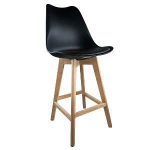 Artelibre - 14600111 ΣΚΑΜΠΟ BAR ARTELIBRE BRONX ΜΑΥΡΟ PP/PU/ΞΥΛΟ 57.5X49X105CM