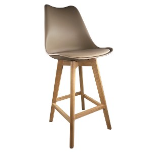 Artelibre - 14600113 ΣΚΑΜΠΟ BAR ARTELIBRE BRONX CAPPUCCINO PP/PU/ΞΥΛΟ 57.5X49X105CM