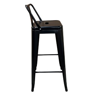 Artelibre - 14600131 ΣΚΑΜΠΟ BAR ARTELIBRE ΒΙΟΜΗΧΑΝΙΚΟΥ ΤΥΠΟΥ VINTAGE MOLERO ΜΑΥΡΟ ΜΑΤ ΜΕΤΑΛΛΟ 43X43X94CM