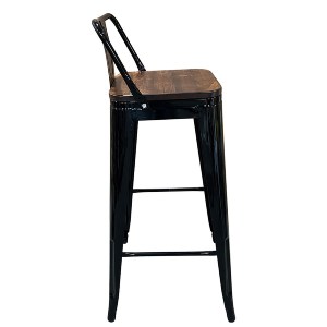 Artelibre - 14600133 ΣΚΑΜΠΟ BAR ARTELIBRE ΒΙΟΜΗΧΑΝΙΚΟΥ ΤΥΠΟΥ VINTAGE MOLERO II ΜΑΥΡΟ/ΚΑΦΕ ΜΕΤΑΛΛΟ/ΞΥΛΟ 44X44X94CM