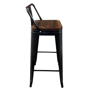 Artelibre - 14600134 ΣΚΑΜΠΟ BAR ARTELIBRE ΒΙΟΜΗΧΑΝΙΚΟΥ ΤΥΠΟΥ VINTAGE MOLERO II ΜΑΥΡΟ ΑΝΤΙΚΕ/ΚΑΦΕ ΜΕΤΑΛΛΟ/ΞΥΛΟ 44X44X94CM