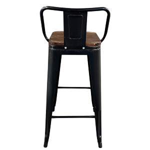 Artelibre - 14600134 ΣΚΑΜΠΟ BAR ARTELIBRE ΒΙΟΜΗΧΑΝΙΚΟΥ ΤΥΠΟΥ VINTAGE MOLERO II ΜΑΥΡΟ ΑΝΤΙΚΕ/ΚΑΦΕ ΜΕΤΑΛΛΟ/ΞΥΛΟ 44X44X94CM