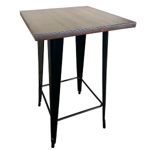 Artelibre - 14600145 ΤΡΑΠΕΖΙ BAR ARTELIBRE ΒΙΟΜΗΧΑΝΙΚΟΥ ΤΥΠΟΥ VINTAGE ARTEKTO ΜΑΥΡΟ/ΚΑΦΕ ΜΕΤΑΛΛΟ/ΞΥΛΟ 60X60X103CM