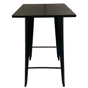 Artelibre - 14600147 ΤΡΑΠΕΖΙ BAR ARTELIBRE ΒΙΟΜΗΧΑΝΙΚΟΥ ΤΥΠΟΥ VINTAGE ARTEKTO ΜΑΥΡΟ ΑΝΤΙΚΕ ΜΕΤΑΛΛΟ/ΞΥΛΟ 60X60X103CM