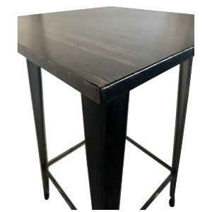 Artelibre - 14600147 ΤΡΑΠΕΖΙ BAR ARTELIBRE ΒΙΟΜΗΧΑΝΙΚΟΥ ΤΥΠΟΥ VINTAGE ARTEKTO ΜΑΥΡΟ ΑΝΤΙΚΕ ΜΕΤΑΛΛΟ/ΞΥΛΟ 60X60X103CM