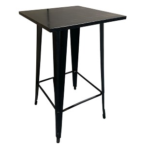 Artelibre - 14600147 ΤΡΑΠΕΖΙ BAR ARTELIBRE ΒΙΟΜΗΧΑΝΙΚΟΥ ΤΥΠΟΥ VINTAGE ARTEKTO ΜΑΥΡΟ ΑΝΤΙΚΕ ΜΕΤΑΛΛΟ/ΞΥΛΟ 60X60X103CM