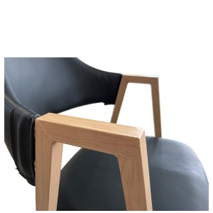 Artelibre - 14600148 ΚΑΡΕΚΛΑ ΤΡΑΠΕΖΑΡΙΑΣ ARTELIBRE SOLANA ΜΑΥΡΟ/ΦΥΣΙΚΟ PU/ΜΕΤΑΛΛΟ 51X51X81CM