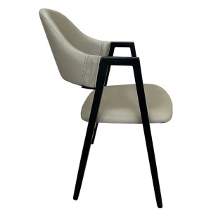 Artelibre - 14600149 ΚΑΡΕΚΛΑ ΤΡΑΠΕΖΑΡΙΑΣ ARTELIBRE SOLANA CAPPUCCINO/ΜΑΥΡΟ PU/ΜΕΤΑΛΛΟ 51X51X81CM