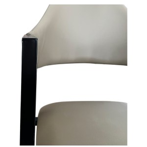 Artelibre - 14600149 ΚΑΡΕΚΛΑ ΤΡΑΠΕΖΑΡΙΑΣ ARTELIBRE SOLANA CAPPUCCINO/ΜΑΥΡΟ PU/ΜΕΤΑΛΛΟ 51X51X81CM