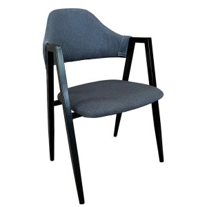 Artelibre - 14600150 ΚΑΡΕΚΛΑ ΤΡΑΠΕΖΑΡΙΑΣ ARTELIBRE SOLANA ΓΚΡΙ/ΜΑΥΡΟ ΥΦΑΣΜΑ/ΜΕΤΑΛΛΟ 51X51X81CM