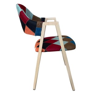 Artelibre - 14600152 ΚΑΡΕΚΛΑ ΤΡΑΠΕΖΑΡΙΑΣ ARTELIBRE SOLANA PATCHWORK ΥΦΑΣΜΑ/ΜΕΤΑΛΛΟ 51X51X81CM