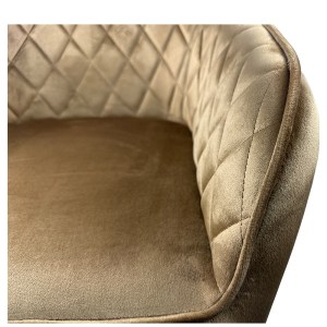 Artelibre - 14600160 ΚΑΡΕΚΛΑ ΤΡΑΠΕΖΑΡΙΑΣ ARTELIBRE FLORENCIA CAPPUCCINO/ΜΑΥΡΟ ΒΕΛΟΥΔΟ/ΜΕΤΑΛΛΟ 56X60X81CM