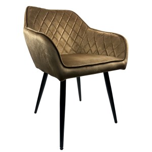 Artelibre - 14600160 ΚΑΡΕΚΛΑ ΤΡΑΠΕΖΑΡΙΑΣ ARTELIBRE FLORENCIA CAPPUCCINO/ΜΑΥΡΟ ΒΕΛΟΥΔΟ/ΜΕΤΑΛΛΟ 56X60X81CM