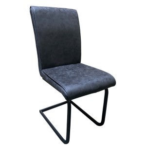 Artelibre - 14600164 ΚΑΡΕΚΛΑ ΤΡΑΠΕΖΑΡΙΑΣ ARTELIBRE ESTRELLA ΓΚΡΙ/ΜΑΥΡΟ PU/ΜΕΤΑΛΛΟ 43X56X95CM