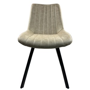 Artelibre - 14600171 ΚΑΡΕΚΛΑ ΤΡΑΠΕΖΑΡΙΑΣ ARTELIBRE MILONGA ΜΠΕΖ/ΜΑΥΡΟ PU/ΜΕΤΑΛΛΟ 55X61X88CM