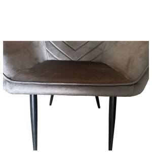 Artelibre - 14600185 ΚΑΡΕΚΛΑ ΤΡΑΠΕΖΑΡΙΑΣ ARTELIBRE FLORITA ΓΚΡΙ/ΜΑΥΡΟ ΒΕΛΟΥΔΟ/ΜΕΤΑΛΛΟ 55X57X84CM