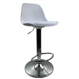 Artelibre - 14600198 ΣΚΑΜΠΟ BAR ARTELIBRE AMADA ΛΕΥΚΟ/ΧΡΩΜΙΟ PP/ΜΕΤΑΛΛΟ 41X40X79-89CM