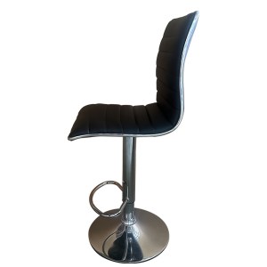 Artelibre - 14600199 ΣΚΑΜΠΟ BAR ARTELIBRE ENCANTA ΜΑΥΡΟ/ΧΡΩΜΙΟ PU/ΜΕΤΑΛΛΟ 41X50X59/94-80/115CM