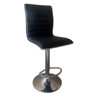 Artelibre - 14600199 ΣΚΑΜΠΟ BAR ARTELIBRE ENCANTA ΜΑΥΡΟ/ΧΡΩΜΙΟ PU/ΜΕΤΑΛΛΟ 41X50X59/94-80/115CM