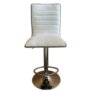 Artelibre - 14600200 ΣΚΑΜΠΟ BAR ARTELIBRE ENCANTA ΛΕΥΚΟ/ΧΡΩΜΙΟ PU/ΜΕΤΑΛΛΟ 41X50X59/94-80/115CM