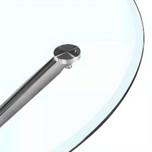 Artelibre - 14600204 ΤΡΑΠΕΖΙ ΤΡΑΠΕΖΑΡΙΑΣ ARTELIBRE PHLAX ΔΙΑΦΑΝΟ/ΧΡΩΜΙΟ ΓΥΑΛΙ/ΜΕΤΑΛΛΟ Φ120X74CM