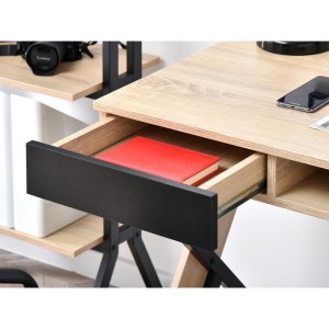 Artelibre - 14610005 ΓΡΑΦΕΙΟ ARTELIBRE EZRA SONOMA/ΜΑΥΡΟ ΜΕΛΑΜΙΝΗ/ΜΕΤΑΛΛΟ 120X60X76CM