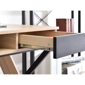 Artelibre - 14610005 ΓΡΑΦΕΙΟ ARTELIBRE EZRA SONOMA/ΜΑΥΡΟ ΜΕΛΑΜΙΝΗ/ΜΕΤΑΛΛΟ 120X60X76CM