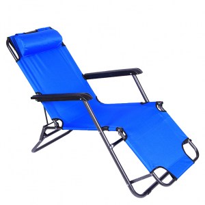 Artelibre - 14660035 ΚΑΡΕΚΛΑ ΞΑΠΛΩΣΤΡΑ ΠΑΡΑΛΙΑΣ PALAWAN ΜΠΛΕ ΜΕΤΑΛΛΟ/ΥΦΑΣΜΑ 153X60X75CM