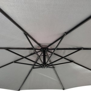 Artelibre - 14660062 ΟΜΠΡΕΛΑ ΚΗΠΟΥ ARTELIBRE ΚΡΕΜΑΣΤΗ ISLAY ΓΚΡΙ/ΜΑΥΡΟ ΜΕΤΑΛΛΟ/ΥΦΑΣΜΑ Φ3X2.45M