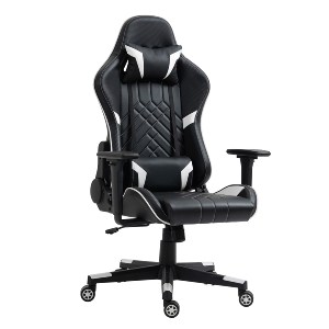 Artelibre - 14730015 ΚΑΡΕΚΛΑ ΓΡΑΦΕΙΟΥ ARTELIBRE GAMING NASS ΜΑΥΡΟ/ΛΕΥΚΟ PVC 72X55X122-131CM