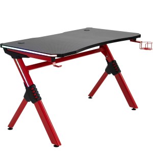 Artelibre - 14760011 ΓΡΑΦΕΙΟ GAMING ARTELIBRE VADER RGB ΜΑΥΡΟ/ΚΟΚΚΙΝΟ ΞΥΛΟ/ΜΕΤΑΛΛΟ 120X65X75CM