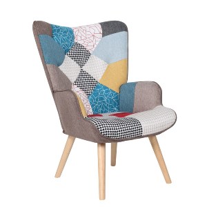 Artelibre - 14770006 ΠΟΛΥΘΡΟΝΑ BRIAR PATCHWORK ΥΦΑΣΜΑ/ΞΥΛΟ 73X69X96CM