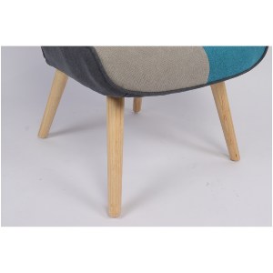 Artelibre - 14770072 ΠΟΛΥΘΡΟΝΑ ARTELIBRE BRIAR ΚΙΤΡΙΝΟ/ΜΠΛΕ PATCHWORK ΥΦΑΣΜΑ/ΞΥΛΟ 73X69X96CM