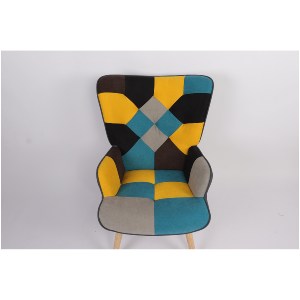 Artelibre - 14770072 ΠΟΛΥΘΡΟΝΑ ARTELIBRE BRIAR ΚΙΤΡΙΝΟ/ΜΠΛΕ PATCHWORK ΥΦΑΣΜΑ/ΞΥΛΟ 73X69X96CM