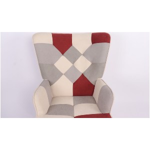 Artelibre - 14770073 ΠΟΛΥΘΡΟΝΑ ARTELIBRE BRIAR ΜΠΟΡΝΤΟ/ΓΚΡΙ PATCHWORK ΥΦΑΣΜΑ/ΞΥΛΟ 73X69X96CM