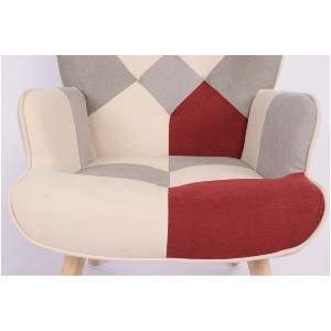 Artelibre - 14770073 ΠΟΛΥΘΡΟΝΑ ARTELIBRE BRIAR ΜΠΟΡΝΤΟ/ΓΚΡΙ PATCHWORK ΥΦΑΣΜΑ/ΞΥΛΟ 73X69X96CM