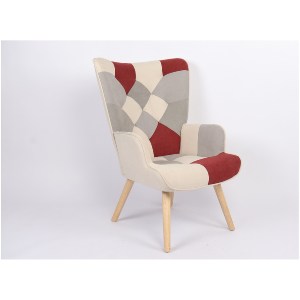 Artelibre - 14770073 ΠΟΛΥΘΡΟΝΑ ARTELIBRE BRIAR ΜΠΟΡΝΤΟ/ΓΚΡΙ PATCHWORK ΥΦΑΣΜΑ/ΞΥΛΟ 73X69X96CM
